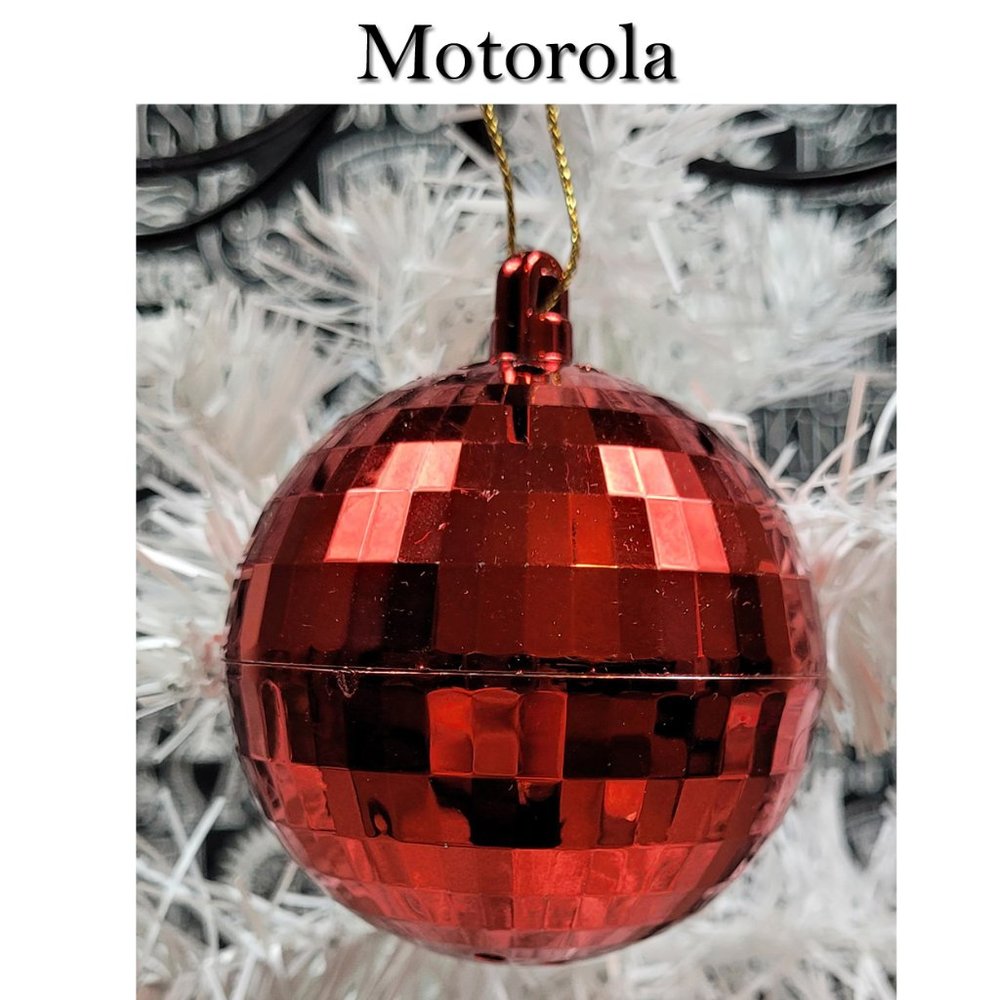 Motorola Christmas Tree Alarm Red Ball Ornament